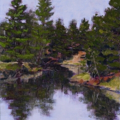 Oxbox Pond #2 -Oil on Canvas Mounted on Panel - 12" x 9"