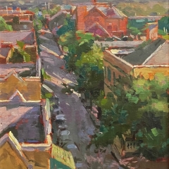 Above State Street - Oil on Wood Board - 19" x 23.25"