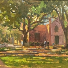 Troup Square - Oil on Wood Board - 21.5" x 17.75"