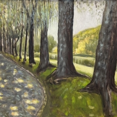 Oaks Along the River in Middleton Plantation - Oil on Canvas - 30" x 24"