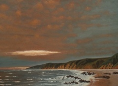 Central Coast Sunset, California - Oil on Canvas - 30" x 54"