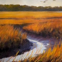 SOLD - Marsh in Orange and Purple