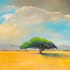 The Stopping Tree - Oil on Canvas - 41.25" x 21.5"