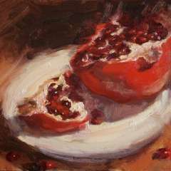 SOLD - Pomegranate on Dish